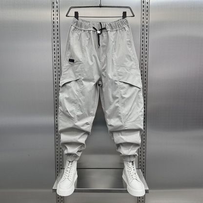 薄款潮流速乾束腳九分痞帥休閒哈倫褲