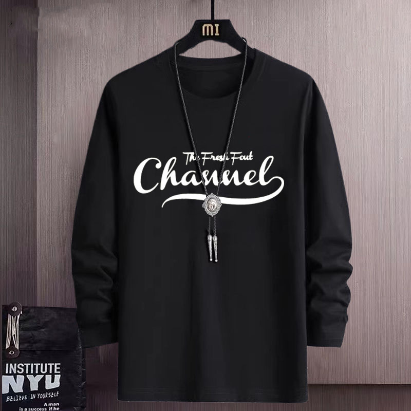 大碼韓版打底衫印花寬鬆休閑圓領長袖t恤