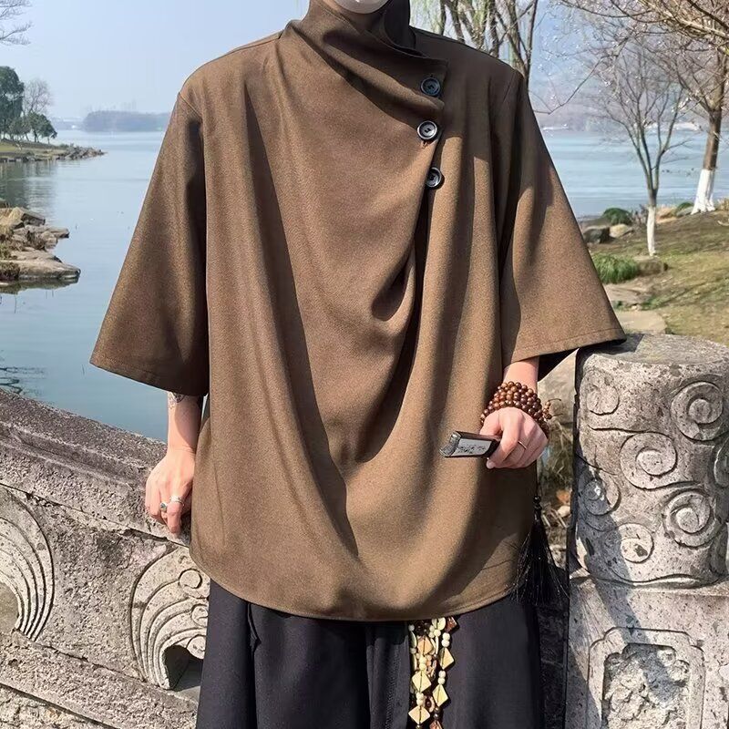 美式寬鬆百搭小眾帥氣設計感假兩件短袖T恤