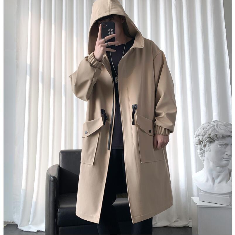 中長款英倫風高端大口袋長袖風衣