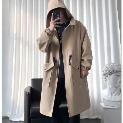 中長款英倫風高端大口袋長袖風衣