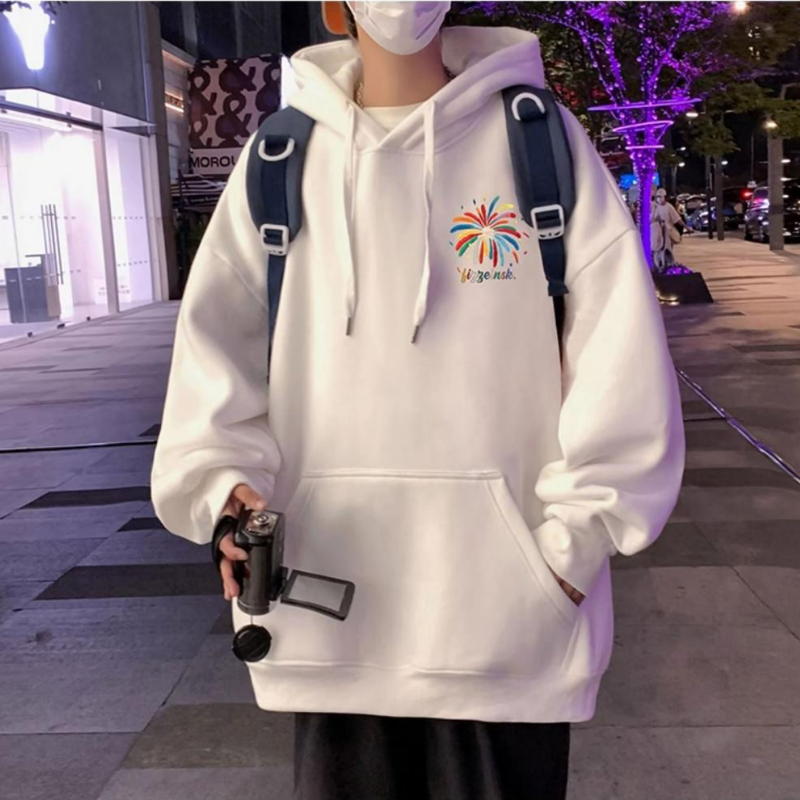 重磅刷毛加厚時尚港風寬鬆美式潮牌連帽T