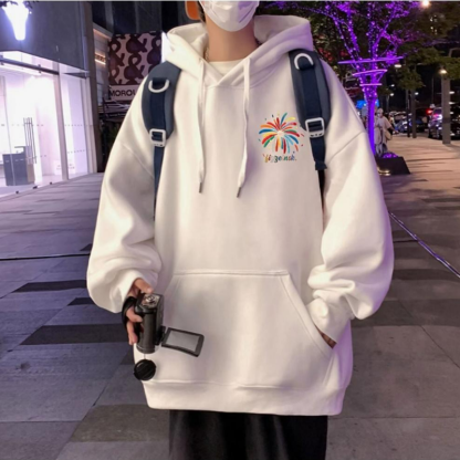 重磅刷毛加厚時尚港風寬鬆美式潮牌連帽T