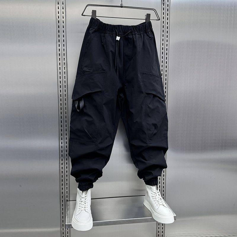 薄款潮流速乾束腳九分痞帥休閒哈倫褲