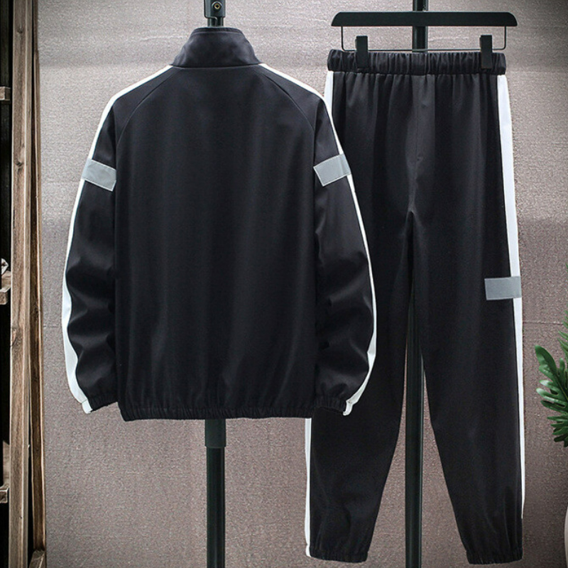 【整套】春秋款長袖夾克外套+休閒運動褲兩件套