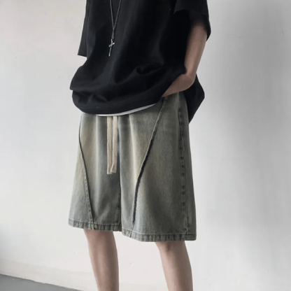 牛仔潮流直筒痞帥五分短褲褲裝