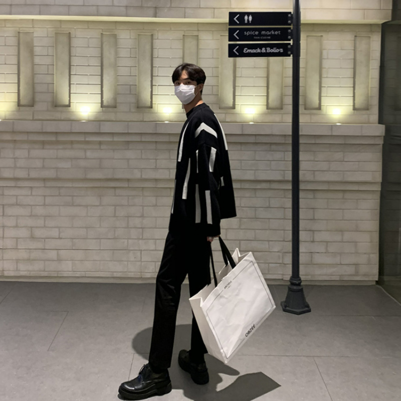 寬鬆慵懶風潮流個性休閒V領針織開衫