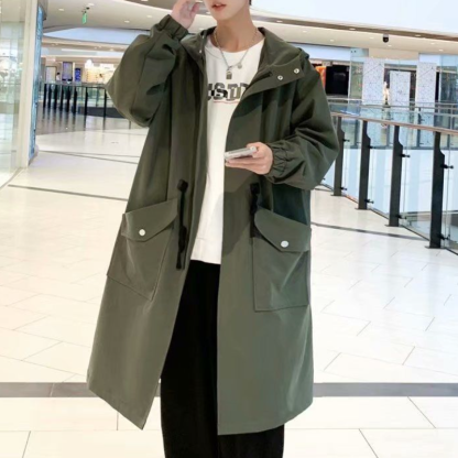 中長款英倫風高端大口袋長袖風衣