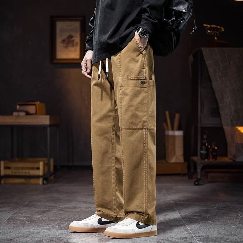工裝休閒潮牌潮流寬鬆直筒垂感闊腿褲