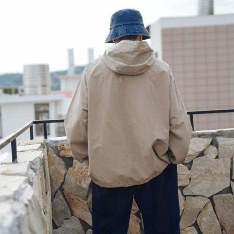 薄款素色抽繩潮流日系寬鬆休閒連帽T