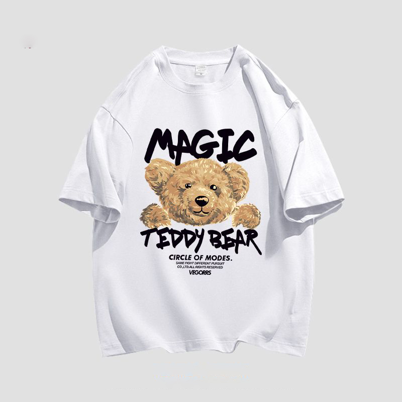 小熊潮流男女款印花韓版短袖T恤