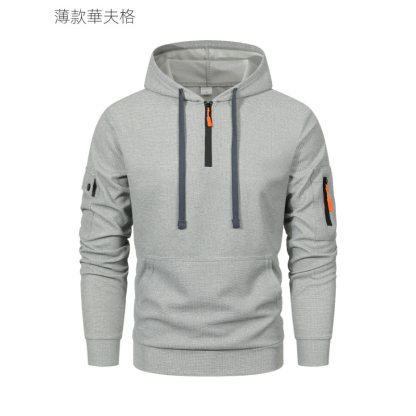 春秋款連帽衫拉鍊多口袋運動休閒衛衣-NitSoon