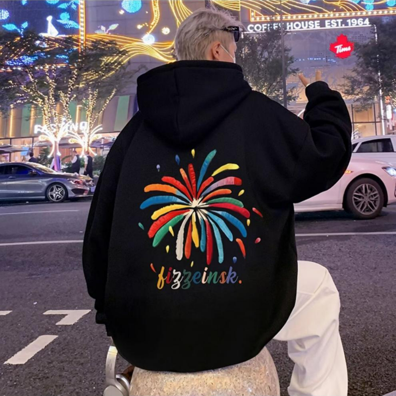 重磅刷毛加厚時尚港風寬鬆美式潮牌連帽T