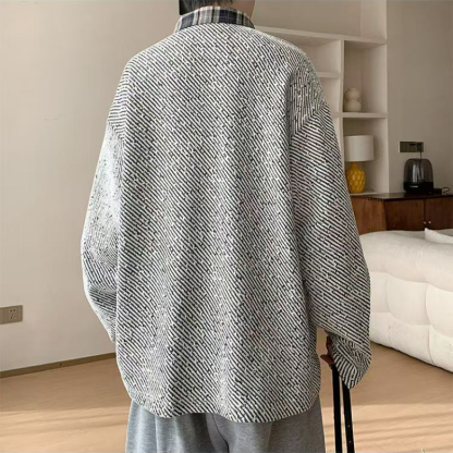 假兩件針織polo打底衫寬鬆大碼長袖t恤