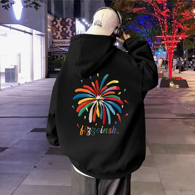 重磅刷毛加厚時尚港風寬鬆美式潮牌連帽T