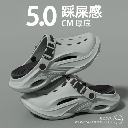 EVA踩屎感洞洞鞋外穿運動防滑沙灘涼拖鞋