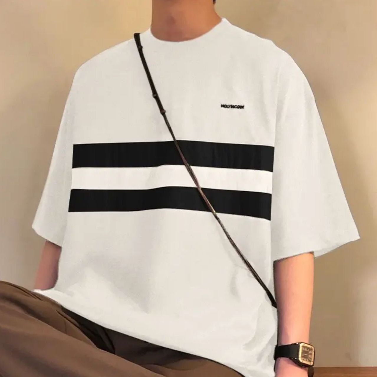 重磅棉高街復古小眾情侶寬鬆字母短袖T恤