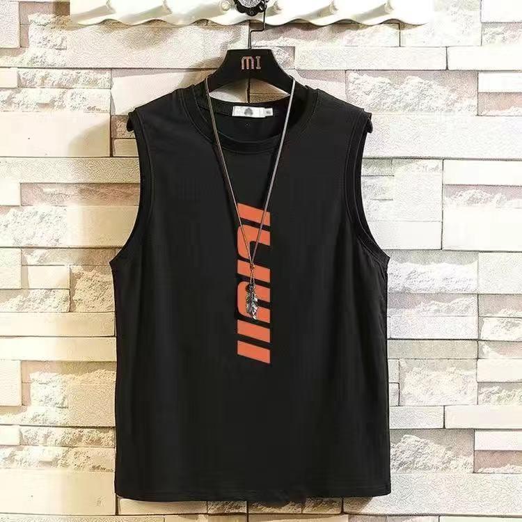 【單件/套裝】印花字母運動無袖百搭背心+帥氣五分短褲褲裝兩件套套裝