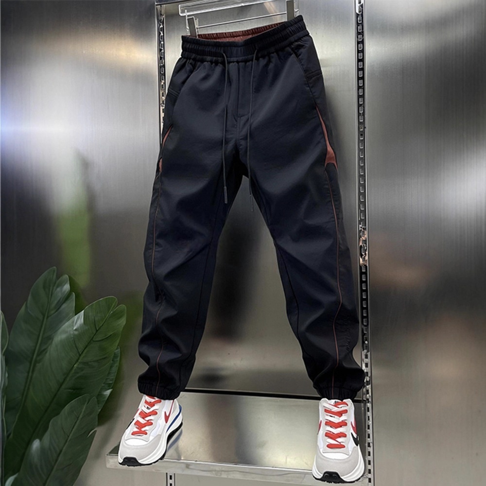 寬鬆拼接休閒百搭潮流痞帥束腳哈倫褲