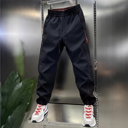 寬鬆拼接休閒百搭潮流痞帥束腳哈倫褲