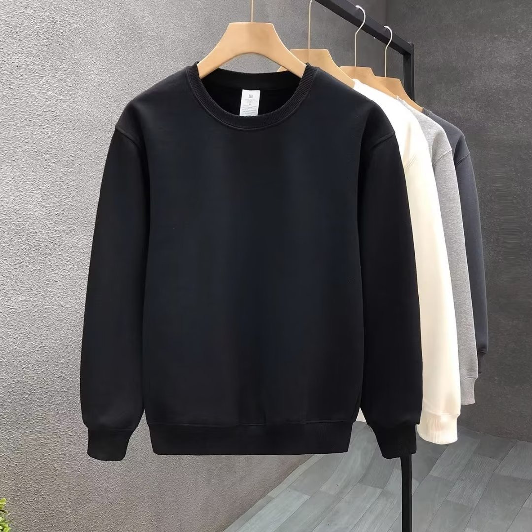 簡約素色內搭刷毛圓領華棉長袖T恤