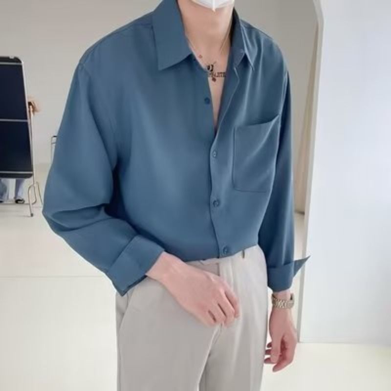 【單件/套裝】高級感長袖襯衫+黑色西裝褲兩件套裝-NitSoon
