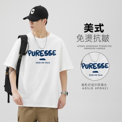 印花純棉美式ins潮流寬鬆打底衫T恤短袖