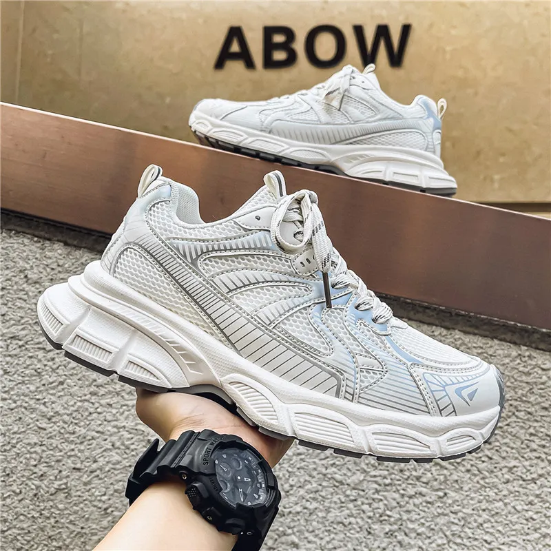 網面透氣休閒鞋運動跑步厚底增高老爹鞋