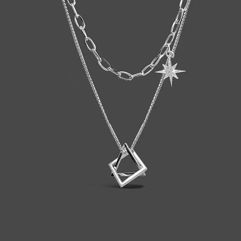 原創小眾多層疊戴鈦鋼潮流ins嘻哈不掉色項鍊首飾-Nuostyle