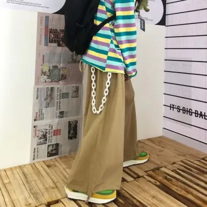韓國ulzzang復古街頭日系工裝寬鬆闊腿燈籠褲