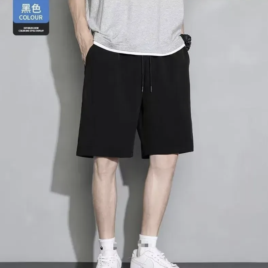 純色青春流行直筒潮流寬鬆型ins運動褲休閒五分褲褲裝