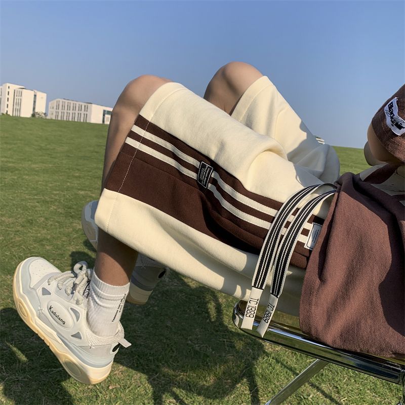 美式五分透氣潮牌寬鬆休閒闊腿短褲-Nuostyle