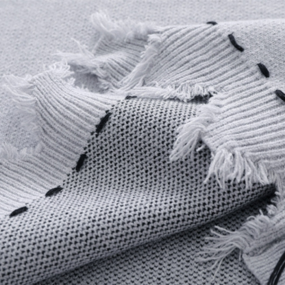 美式vibe高街破壞感毛邊無袖針織衫馬甲毛衣