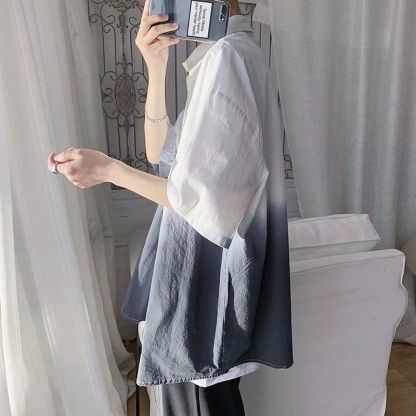 【三件套】ins港風夏季短袖套裝男韓版潮流一套帥氣學生休閒運動服