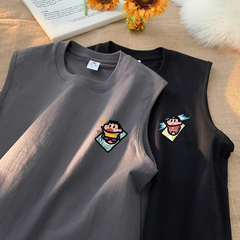 日系休閒寬鬆小新動漫小眾無袖T恤