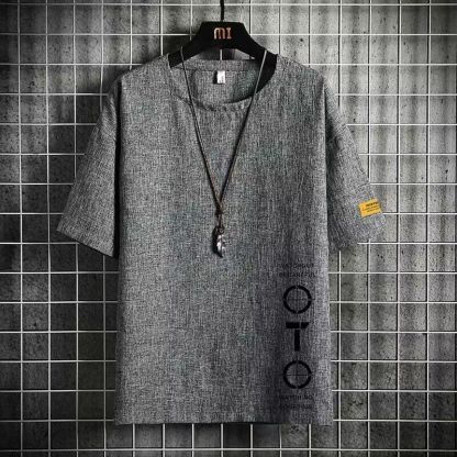 冰絲美式復古印花寬鬆半袖T恤-Nuostyle