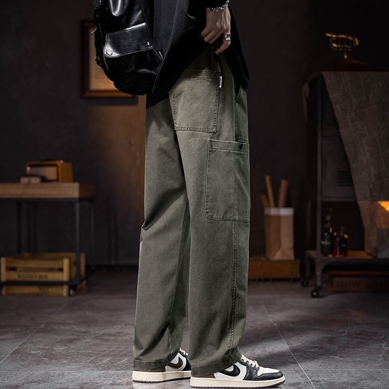 工裝休閒潮牌潮流寬鬆直筒垂感闊腿褲