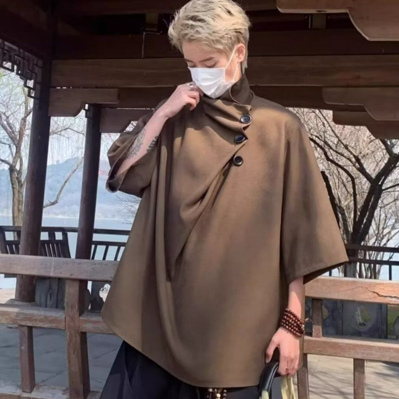 美式寬鬆百搭小眾帥氣設計感假兩件短袖T恤