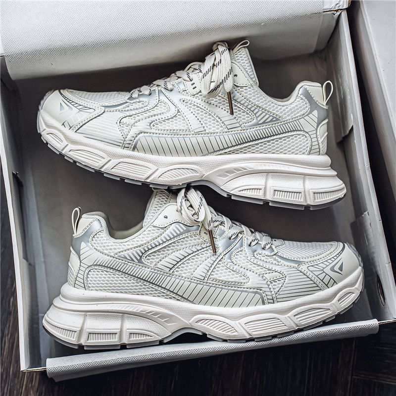 網面透氣休閒鞋運動跑步厚底增高老爹鞋