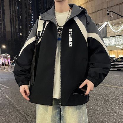 @潮流百搭連帽夾克鬆薄款帥氣外套