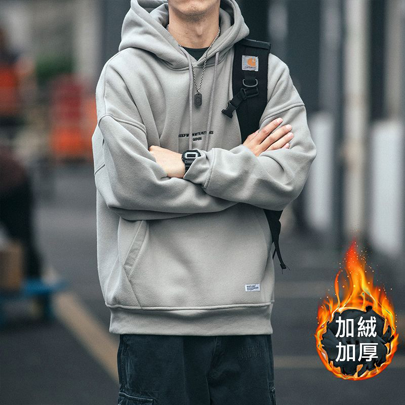 美式復古潮流百搭連帽長袖衛衣