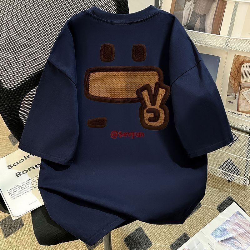 美式簡約字母印花不起球潮流短袖T恤