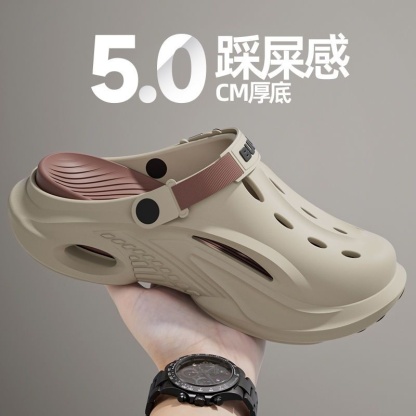 EVA踩屎感洞洞鞋外穿運動防滑沙灘涼拖鞋