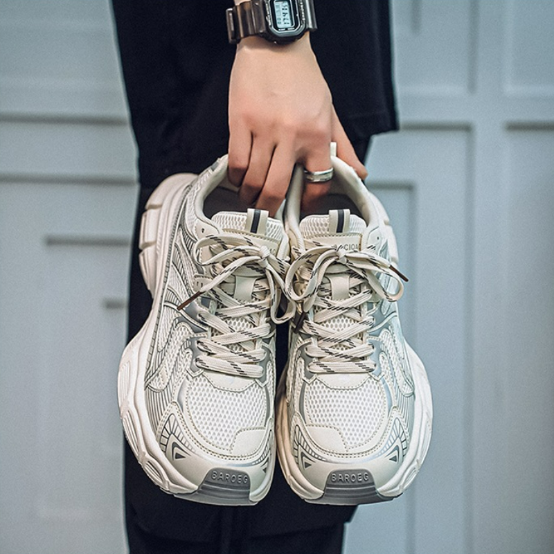 網面透氣休閒鞋運動跑步厚底增高老爹鞋