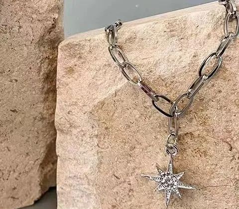 原創小眾多層疊戴鈦鋼潮流ins嘻哈不掉色項鍊首飾-Nuostyle