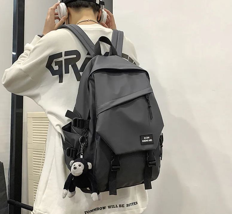 Ins古著感校園雙肩百搭旅遊高中大學行包書包手提包-Nuostyle