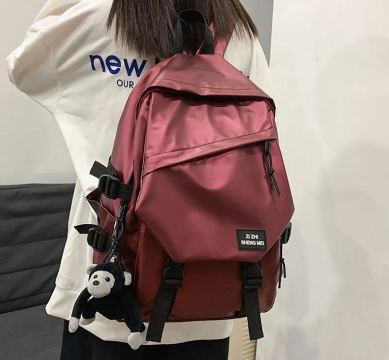 Ins古著感校園雙肩百搭旅遊高中大學行包書包手提包-Nuostyle