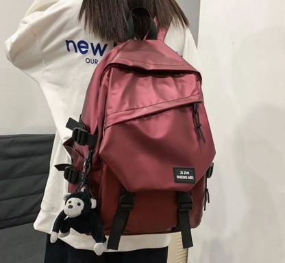 Ins古著感校園雙肩百搭旅遊高中大學行包書包手提包-Nuostyle