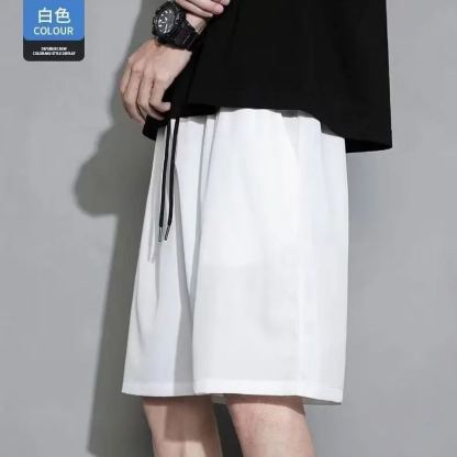 純色青春流行直筒潮流寬鬆型ins運動褲休閒五分褲褲裝