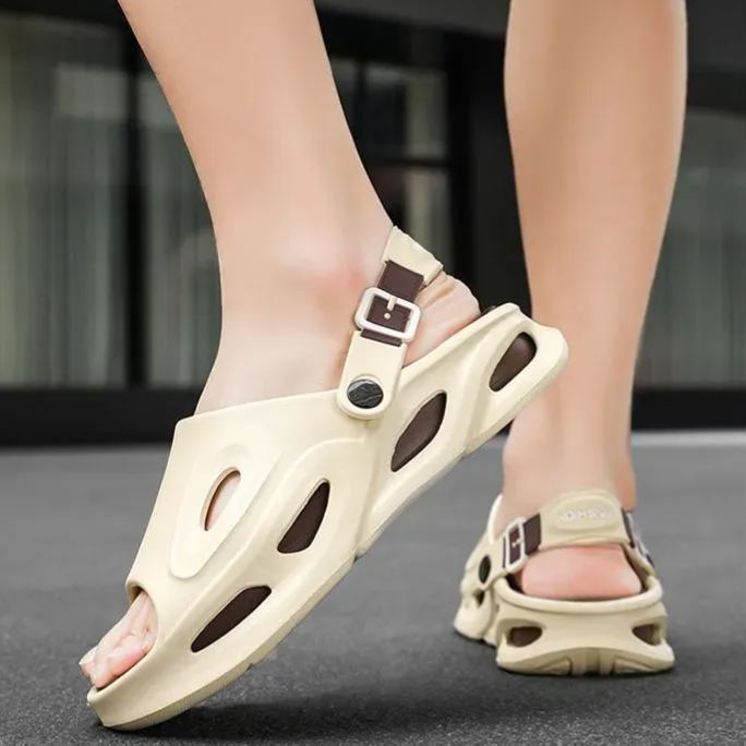 新款厚底EVA拖鞋男款夏季日常外穿百搭一字拖潮流網紅踩屎感涼拖